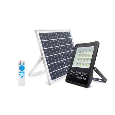 شراء تعمل بالطاقة الشمسية IP65 2-3 أيام مطر 200W التحكم في الضوء مصابيح الفيضانات LED الشمسية لإضاءة المصنع online manufacture
