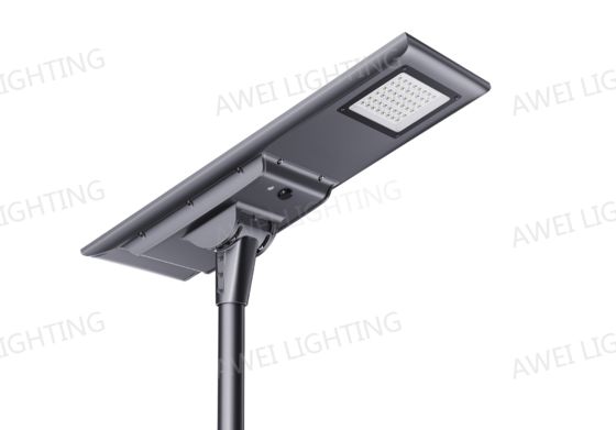 50 واط مصباح شارع LED يعمل بالطاقة الشمسية مقاوم للماء IP66 230LM/W مع لوحة شمسية عالية الكفاءة تستخدم في الشوارع.